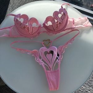 Honey birdette pink heart bra top (bottoms not included)